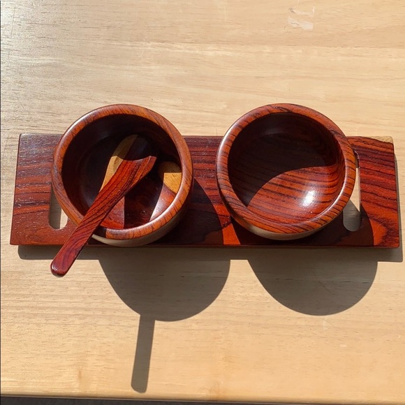 Wood Two bowl serving set - Picture 5 of 8
